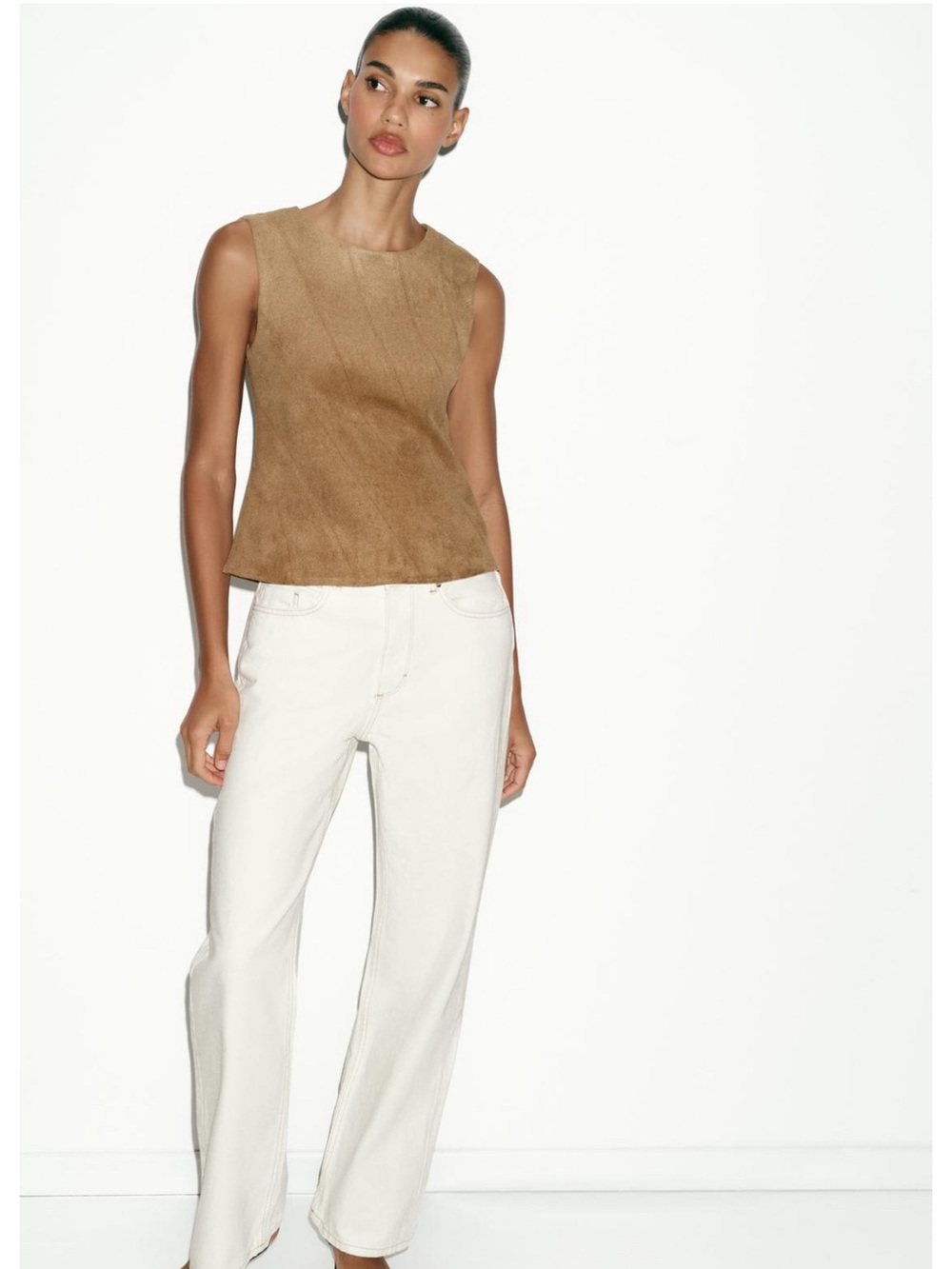Zara Faux Suede Top
